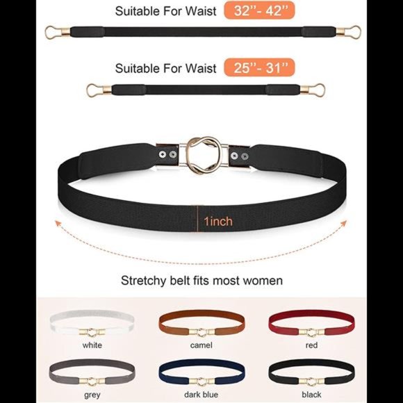 6 Pieces Skinny Women Belts for Women Belts for Dresses Elastic Waist Belt Retro